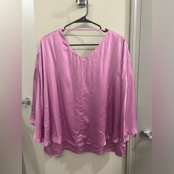 Soft Surroundings Heavenly Soft Silk Poncho Style Top Purple Lilac Large - Picture 2 of 7